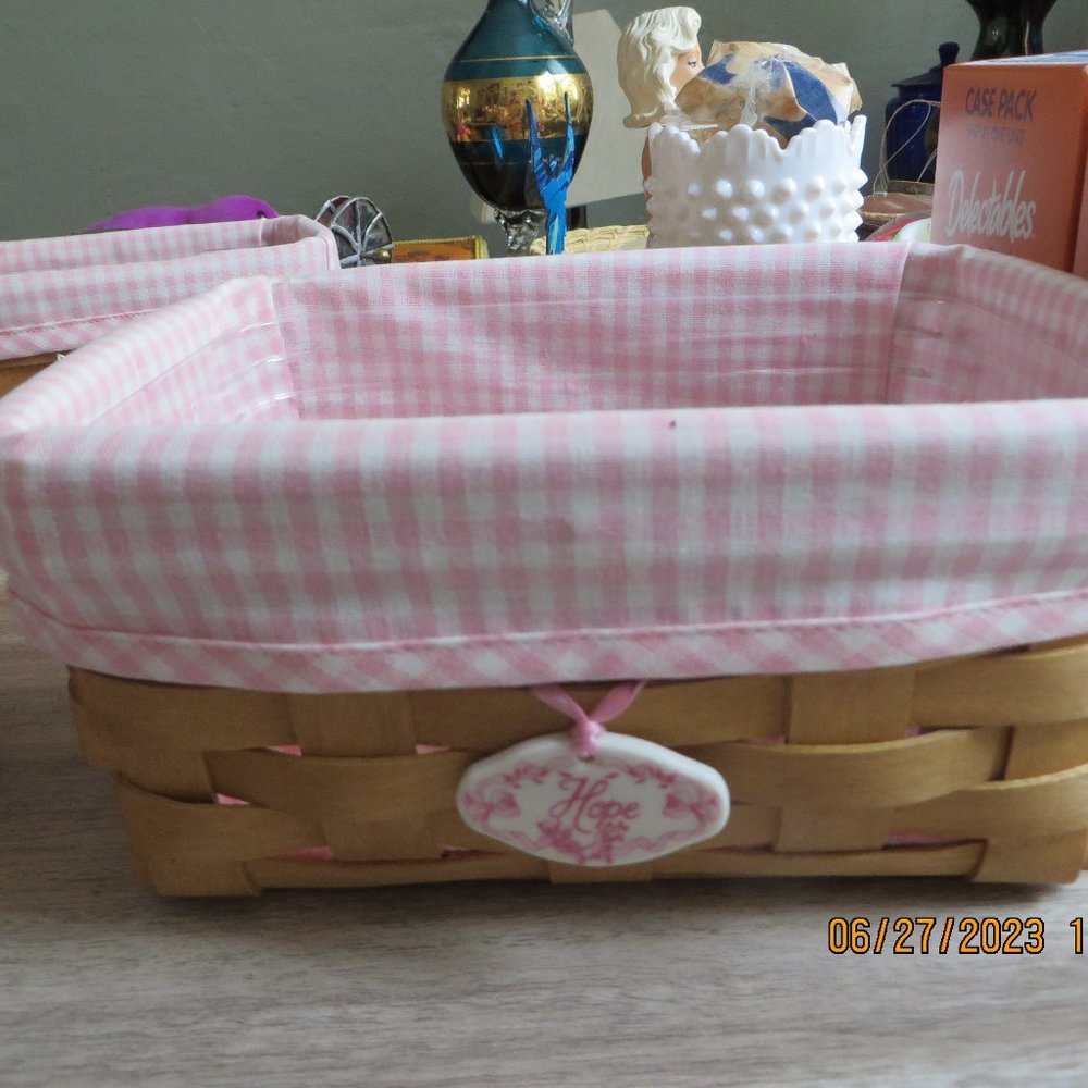 LONGABERGER BREAST CANCER AWARENESS BASKETS LOT OF 3